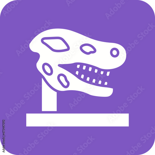 Dinosaur Fossil Line Color Icon