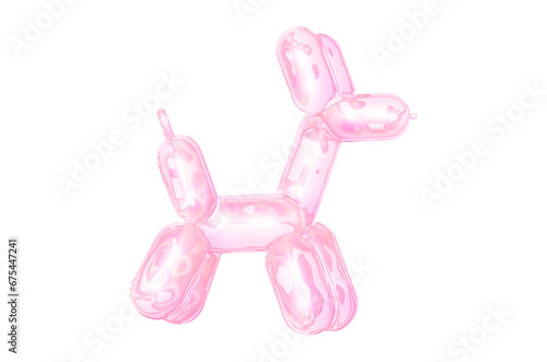 Cute pink neon balloon dog, Inflatable balloon dog.