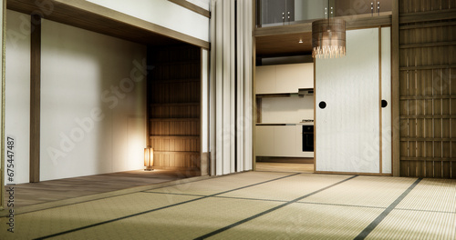 Wallpaper Mural Nihon room design interior with door paper and tatami mat floor room japanese style. Torontodigital.ca