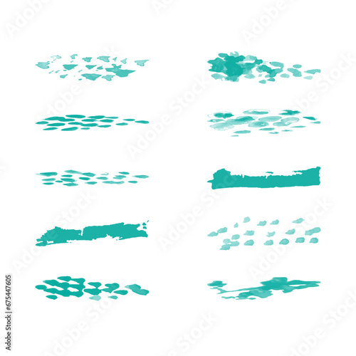 Set of watercolor brushes isolated on a white background. Vector graphics