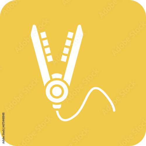 Hair Iron Line Color Icon