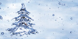 Christmas water splash tree isolated on white
