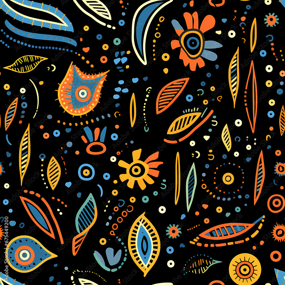 a colorful pattern with lots of abstract design elements a colorful pattern with lots of abstract design elements