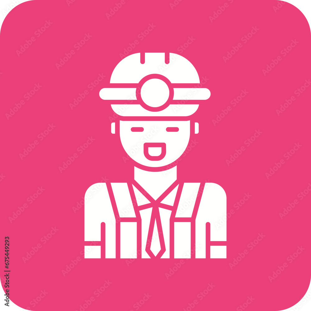 Male Engineer Line Color Icon