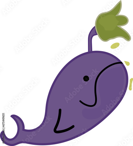 Humpback anglerfish kid illustration