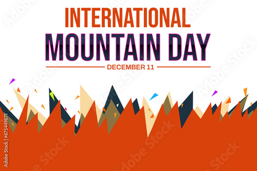 International Mountain Day wallpaper with colorful different shapes and typography in the center. banner, poster design © 3D_Hue