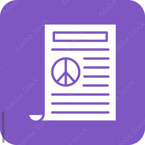 Peace Treaty Line Color Icon