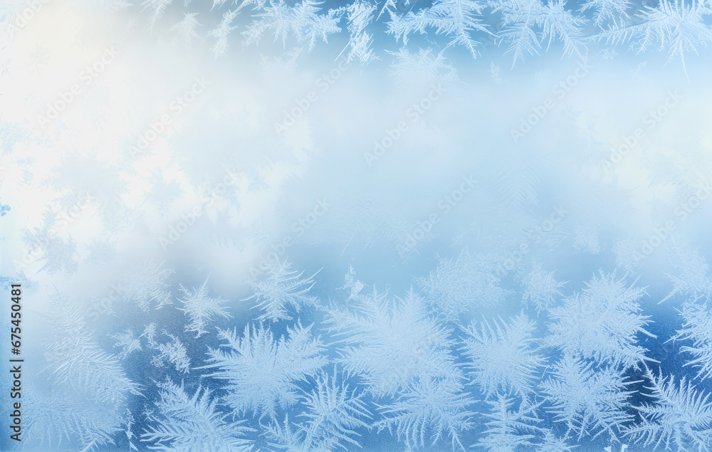 beautiful frost on the window. soft abstract blue winter background. AI generated beautiful frost on the window. soft abstract blue winter background. AI generated