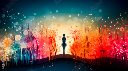 Abstract background representing the human microbiota, the set of microorganisms in our body