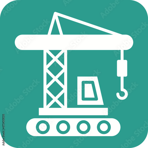 Crane Vehicle Line Color Icon