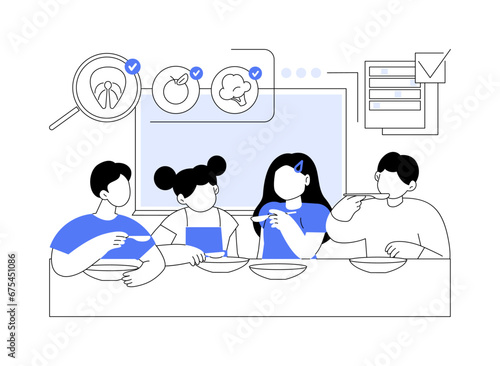 Food monitoring programmes abstract concept vector illustration.