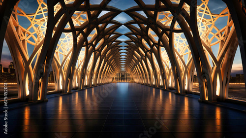 Enlightening image of sacred geometries in architectural designs, reflecting universal beauty, photo