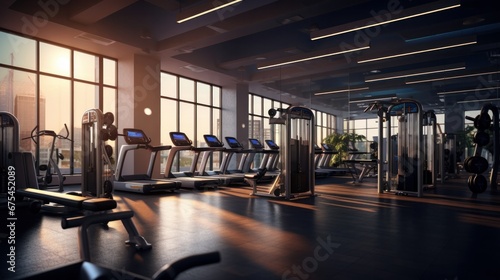 Fitness Center, gym modern fitness center room
