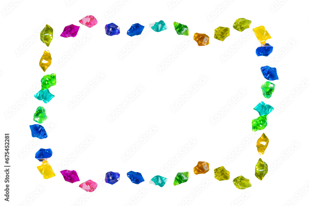 frame precious stones diamonds multicolored isolate background frame precious stones diamonds multicolored isolate background