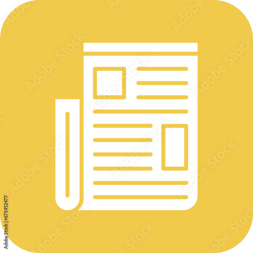 Newspaper Line Color Icon