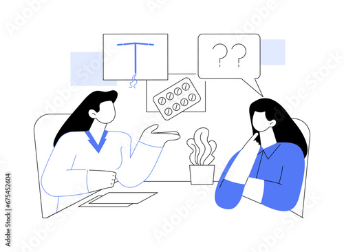 Birth control abstract concept vector illustration.