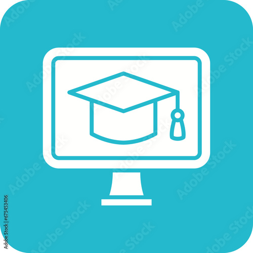 Online Course Line Color Icon