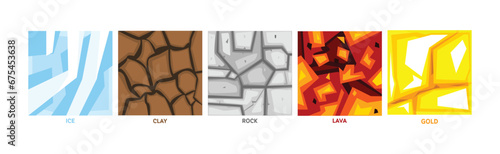 Different Game Ground Square Surface Pattern Vector Set
