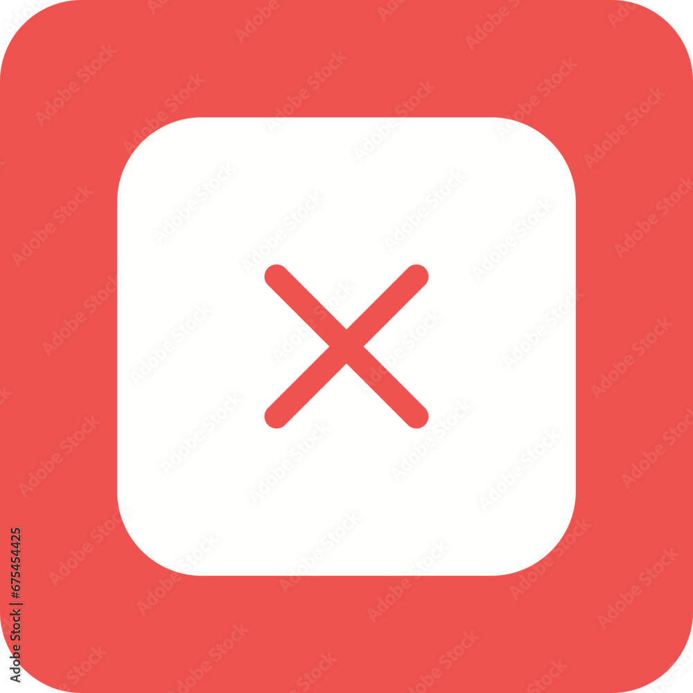 Fototapeta premium Close Square Line Color Icon