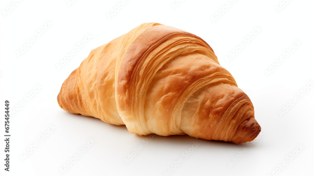 Croissant on Isolated White Background