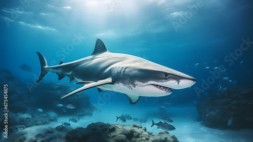 Galapagos Shark in its Natural Ocean Habitat  Generative AI