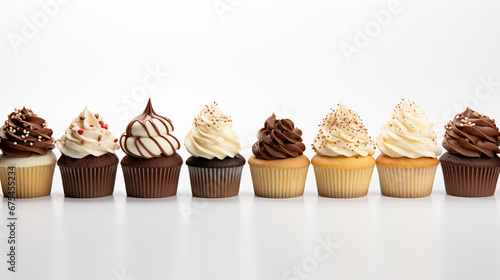 Assorted Cupcake Classics on Isolated White Background