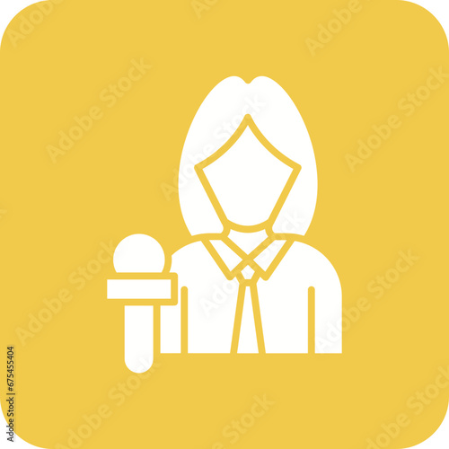 News Anchor Line Color Icon