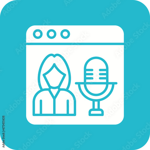 Webcast Line Color Icon