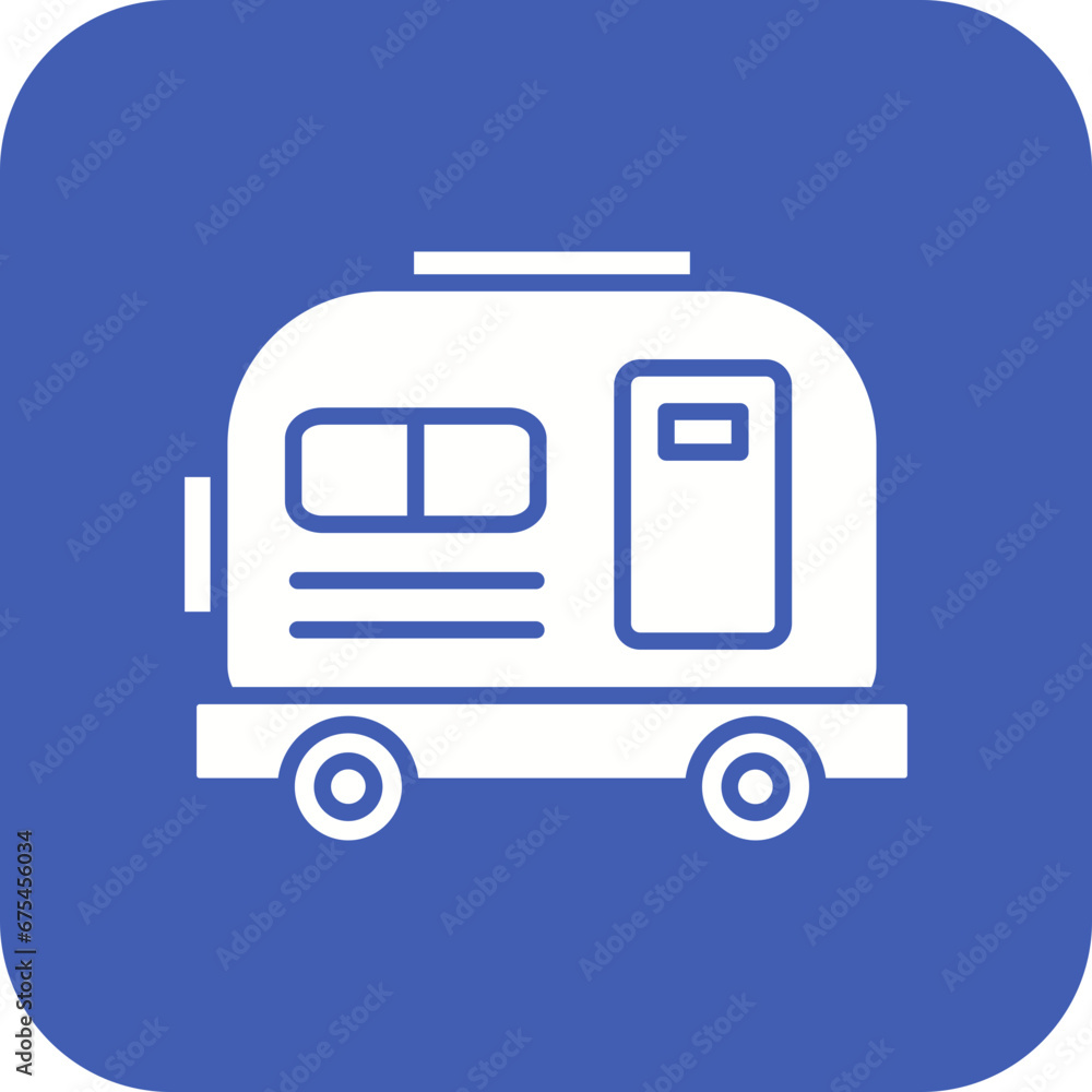 House on Wheels Line Color Icon House on Wheels Line Color Icon