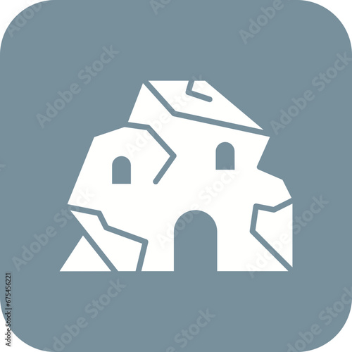 Cave House Line Color Icon