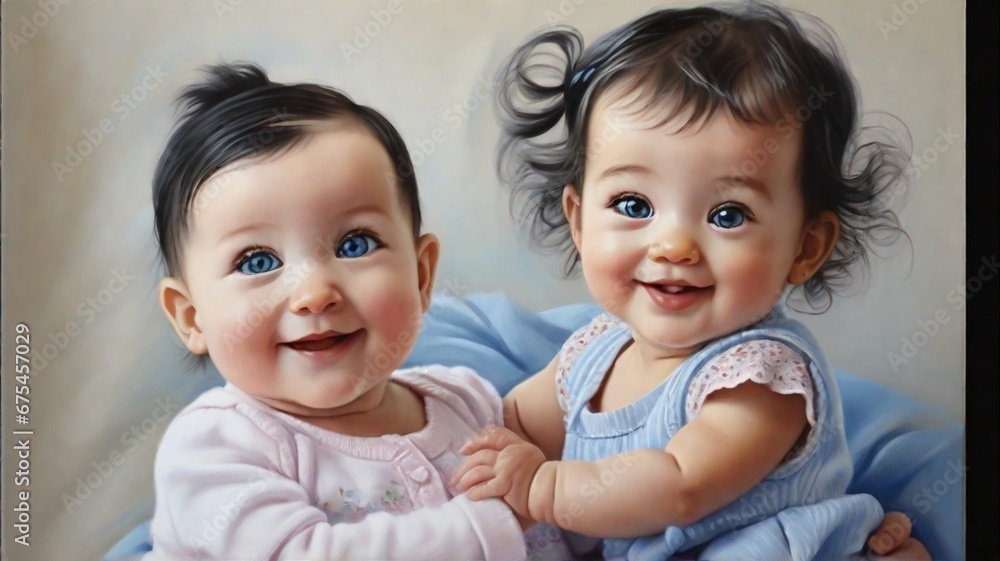 Beautiful Laughter in Two Children's Smiles Beautiful Laughter in Two Children's Smiles