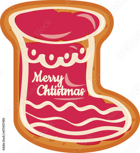 Название: Christmas cookies. Vector Christmas cookies top view. Collection of ginger cookies.