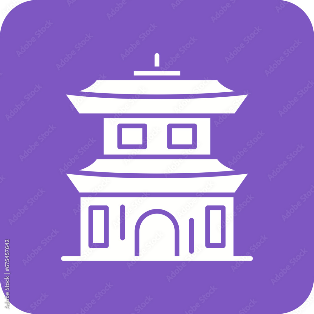 Obraz premium Temple Line Color Icon