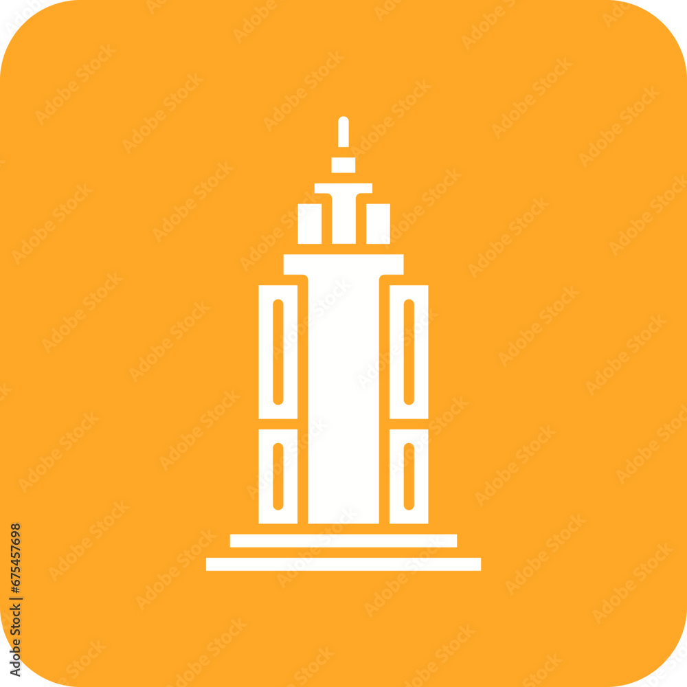 Empire State Building Line Color Icon Empire State Building Line Color Icon