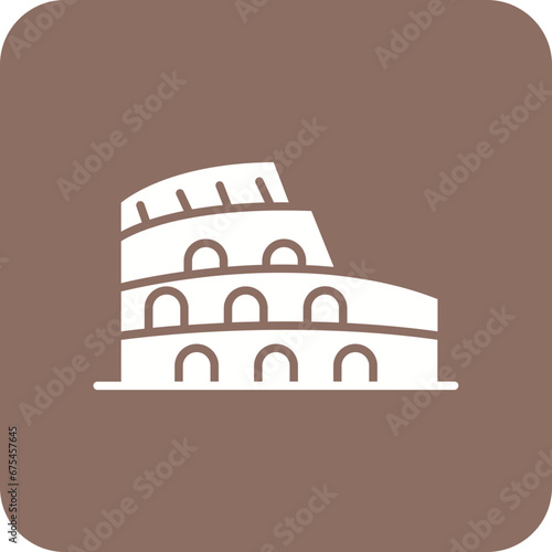 Colosseum Line Color Icon