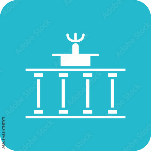 Brandenburg Gate Line Color Icon