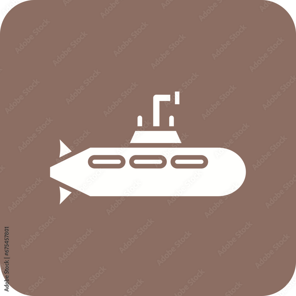 Army Submarine Line Color Icon Army Submarine Line Color Icon