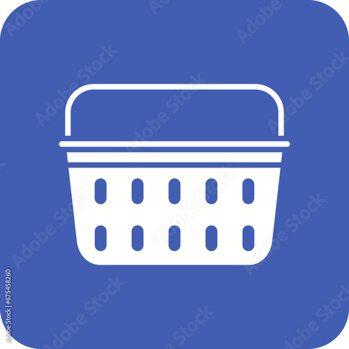 Laundry Basket Line Color Icon