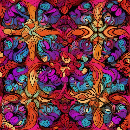 Psychedelic Paisley Kaleidoscope Pattern