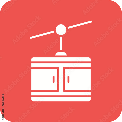 Cable Car Line Color Icon