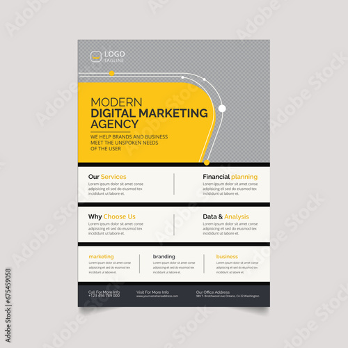 Vector corporate and creative business agency flyer design template. Digital marketing webinar and business conference social media post template. 