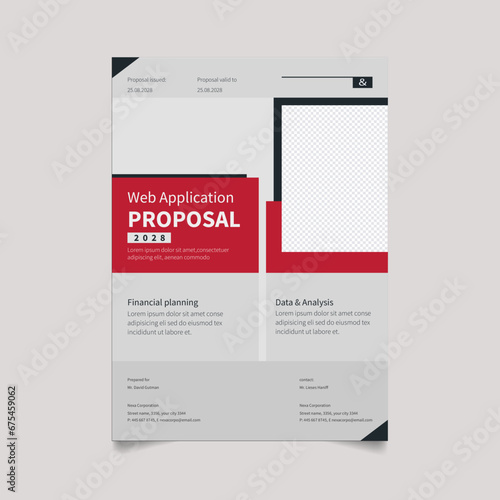 Web Application Design Proposal Powerpoint Template. Cover design for product presentation, creative layout of booklet cover, catalog, flyer, trendy design