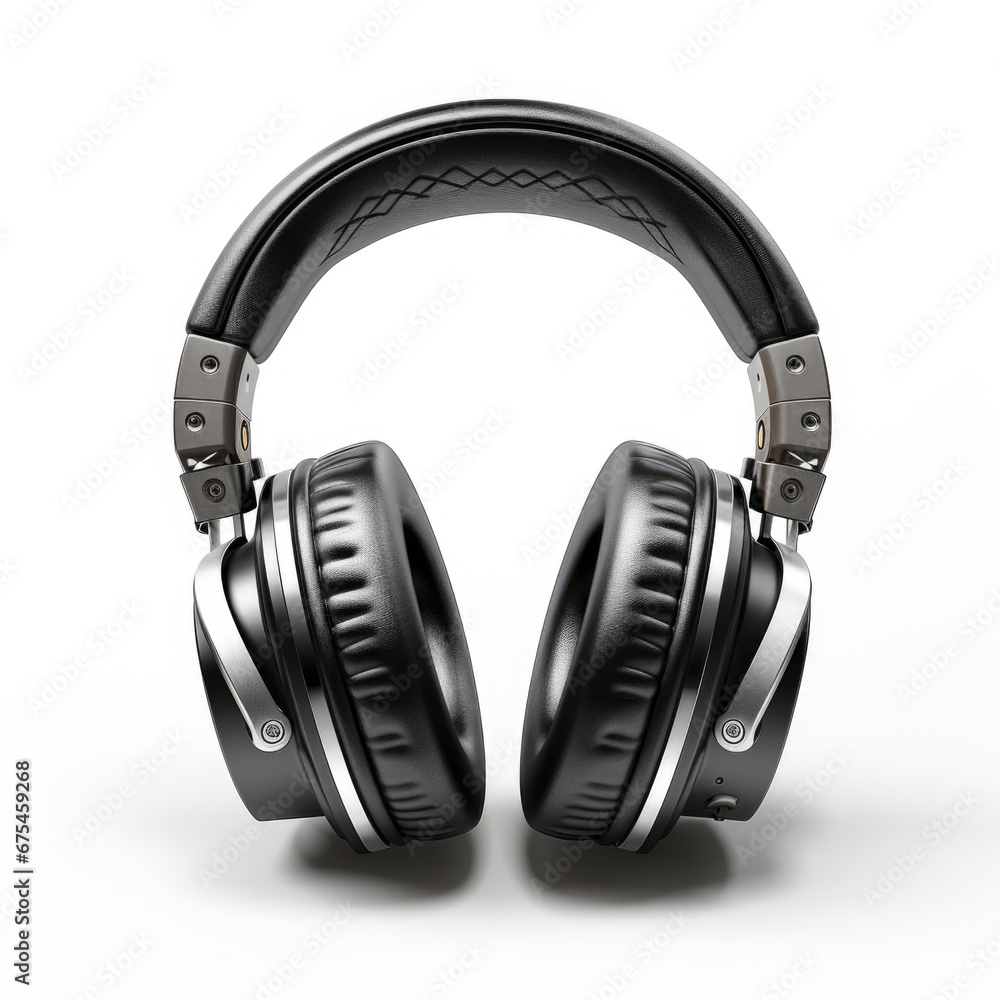 A pair of headphones sitting on top of each other, clipart on white background. A pair of headphones sitting on top of each other, clipart on white background.