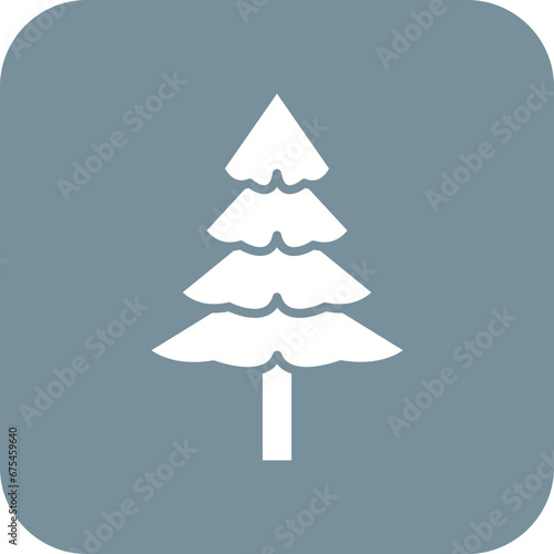 Pine Tree Line Color Icon