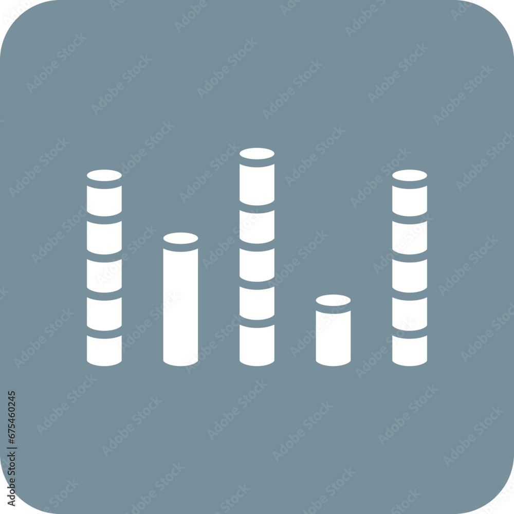 Cylindrical Bars Line Color Icon Cylindrical Bars Line Color Icon