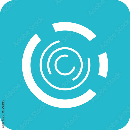 Marked Donut Chart Line Color Icon