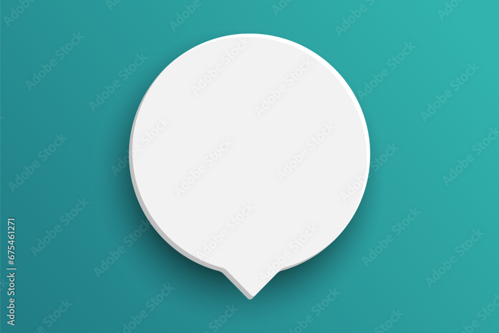 White circle speech bubble on green background White circle speech bubble on green background