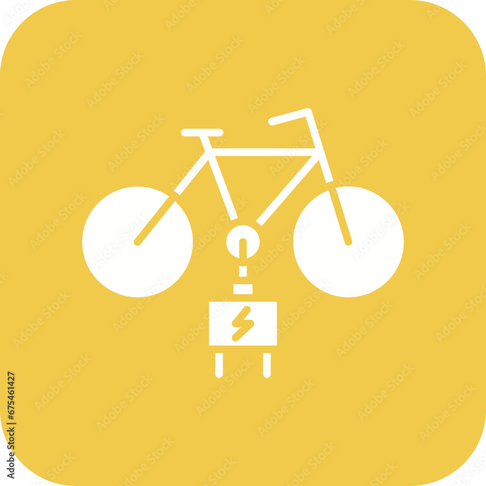 Electric Bike Line Color Icon