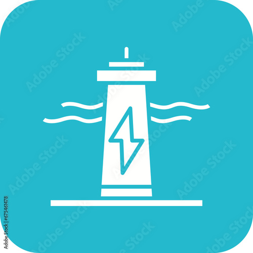 Tidal Power Line Color Icon