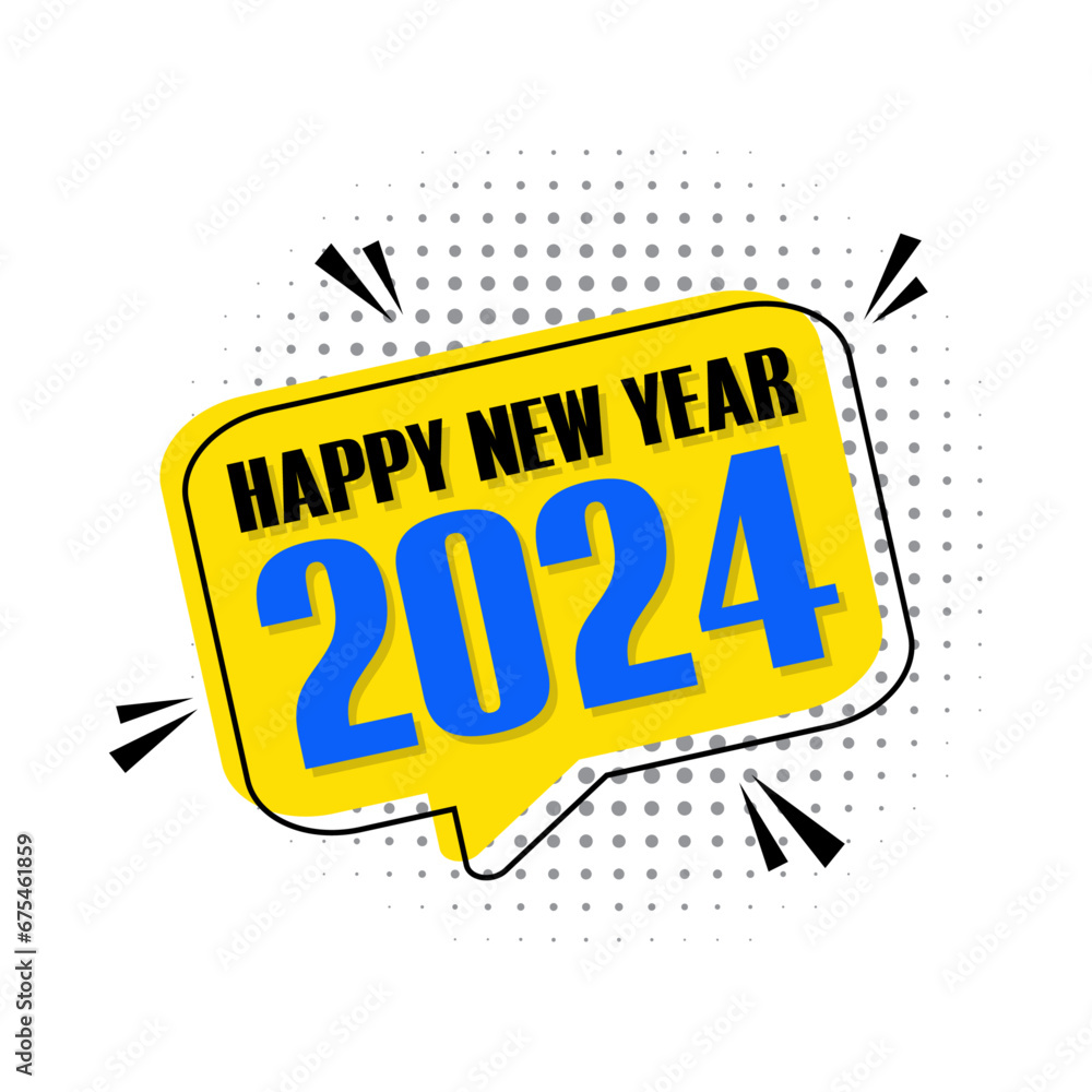 Happy New Year 2024 Greeting card Web Banner Happy New Year 2024 Greeting card Web Banner